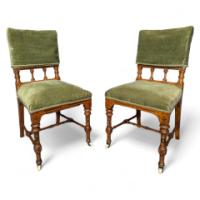 Charles Bevan Attributed, for Marsh, Jones and Cribb, Gothic Revival Oak Chairs
