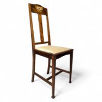 Liberty & Co., Arts & Crafts Side Chair with Mother of Pearl Inlay within Heart