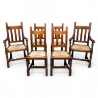 5499_liberty-co-a-set-of-six-arts-crafts-oak-arrowhead-rush-seat-dining-chairs