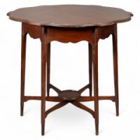Morris & Co., Mahogany Side Table with a Shaped Top & Wavy Apron - Thumbnail 1