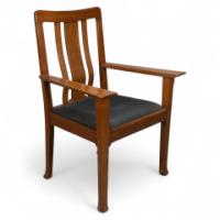 C. R. Ashbee for the Guild of Handicraft. Rare Arts & Crafts Oak Armchair - Thumbnail 1