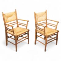 Philip Webb Attributed, Morris & Co., a Scarce Pair of Beech Sussex Armchairs