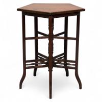 E. W. Godwin, Anglo-Japanese Five-Leg and Radiating Stretcher Walnut Side Table