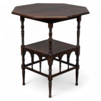 H. W. Batley Made by Collinson & Lock Attributed, Aesthetic Movement Rosewood Octagonal Side Table
