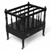 E. W. Godwin for Gillow & Co., attributed, Aesthetic Movement Walnut & Ebonised Canterbury
