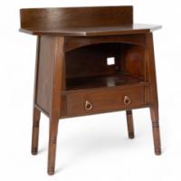 Liberty & Co., Arts & Crafts Walnut Side Cabinet In the style of Morris & Co