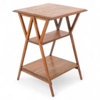 Liberty & Co. Attributed, Arts & Crafts Oak Three-Tier Side Table - Thumbnail 1