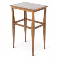 Arts & Crafts Oak Side Table with Moulded Edge and Tapered Legs
