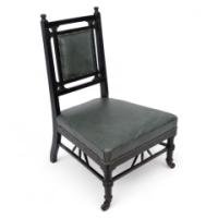 Gillow & Co., anglo-Japanese Nursing Chair with Thebes-Style Turnings