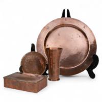 Birmingham Guild of Handicraft. Arts & Crafts Four Piece Hand-hammered Dressing Table or Desk Set - Thumbnail 1