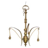 General Electric Company (GEC), Arts & Crafts Brass Three Branch Ceiling Light