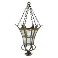 Arts & Crafts Brass Conical Shaped Lantern with Its Original Conical Shade