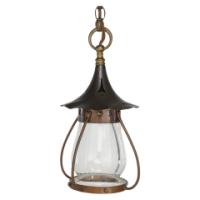 An Arts & Crafts little copper lantern with the original bulbous shade. - Thumbnail 1