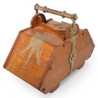 Dr. C. Dresser for Benham & Froud. Aesthetic Movement Oak Coal Box with Brass Hinges
