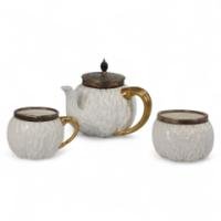 Christopher Dresser Attributed, Three-Piece Tea Set Made by Coalport for Hukin & Heath