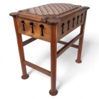 Liberty & Co. Attributed, a Glasgow School Walnut Piano Stool with Storage Under the Seat - Thumbnail 1