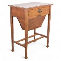 A Well-Crafted Glasgow-Style Arts & Crafts Oak Needlework Box - Thumbnail 1