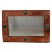 Archibald Knox for Liberty & Co. An Arts & Crafts copper mirror with Celtic interlacing - Thumbnail 1