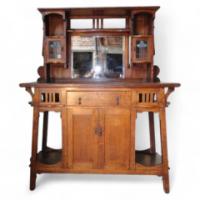 Wylie & Lochhead. An unusual Arts & Crafts Oak sideboard attributed - Thumbnail 1