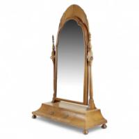 Charles Spooner, Style of. A walnut swivel dressing table with shaped jewelery drawers - Thumbnail 1