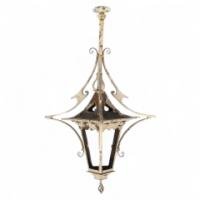An Arts and Crafts hand wrought iron lantern - Thumbnail 1