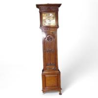 Shapland & Petter. An Arts & Crafts Oak Grandfather clock of superior quality - Thumbnail 1