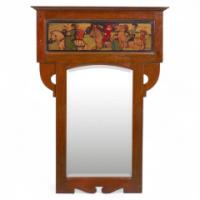 Shapland and Petter. A rare generous proportions Arts Crafts oak mirror  - Thumbnail 1