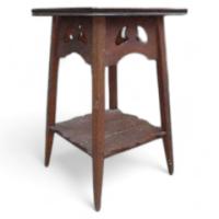 Glasgow Style, Oak Side Table with Stylised Cut-outs (c.1900)