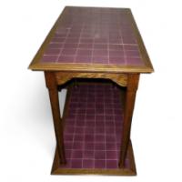 Wylie & Lochhead. A Well-Crafted Pair of Arts & Crafts Hall/sofa Tables with Original Lilac Tiles to the Top
