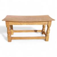 Robert Mouseman Thompson. A Oak duet seat. - Thumbnail 1