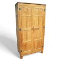 A wonderful quality Oak wardrobe with Adze detailing throughou - Thumbnail 1