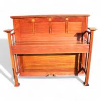 G. M. Ellwood for John Brinsmead and Sons. A mahogany and inlaid upright piano - Thumbnail 1