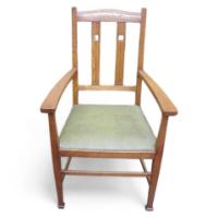 Pair of Arts & Crafts Oak Armchairs c.1900