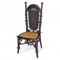 A Well-Crafted elaborate late Victorian wicker work conservatory chair - Thumbnail 1