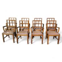 Heal's of London. Twelve Lattice back Oak Armchair - Thumbnail 1