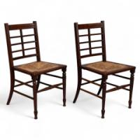 Jas Shoolbred & Co., Aesthetic Movement Pair of Walnut Side or Dining Chairs - Thumbnail 2