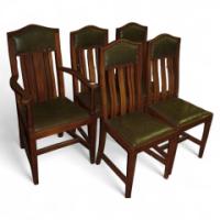 Set of Five Arts & Crafts Oak Dining Chairs