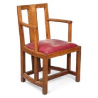 Frank Brangwyn. Oak elbow chair - Thumbnail 1