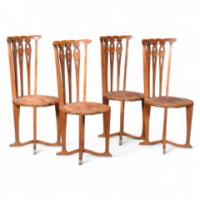 George Logan. Rare set of four Arts & Crafts side chair - Thumbnail 1