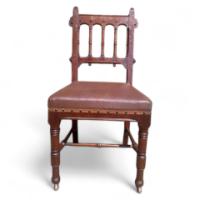 Bruce Talbert for Gillows. Rare Gothic Revival chair - Thumbnail 1