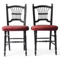 Dante Rossetti for Morris & Co. A pair of chairs originally rush seated - Thumbnail 1