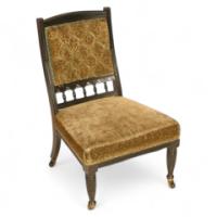 Bruce Talbert for Gillows. Aesthetic Movement ebonised nursing chair - Thumbnail 1