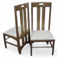 A Pair of Well-Crafted Reproduction C. R. Mackintosh Ingram Street Tea Room Chairs in Light Stained Oak - Thumbnail 1