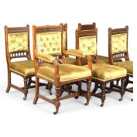 Charles Bevan Attributed, a set of five side and elbow chair - Thumbnail 1