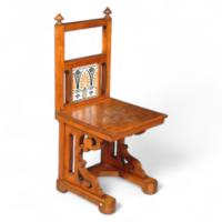 Dr. Christopher Dresser. A Gothic Revival Oak hall chair - Thumbnail 1