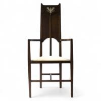 G. M. Ellwood for J. S. Henry. A pair of mahogany Armchairs merly with a J. S. Henry label under - Thumbnail 1