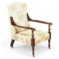 George Jack for Morris & Co. A mahogany open arm chair - Thumbnail 1