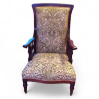 George Jack for Morris & Co. A very rare mahogany 'Saville' lady's Armchair - Thumbnail 1