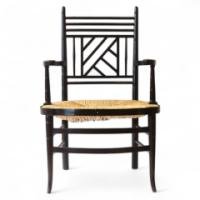 E. W. Godwin Style of, Anglo-Japanese ebonised elbow chair - Thumbnail 1