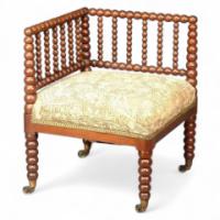 Morris & Co. Attributed, an Oak bobbin turned corner chair in the manner of Phillip Webb - Thumbnail 1